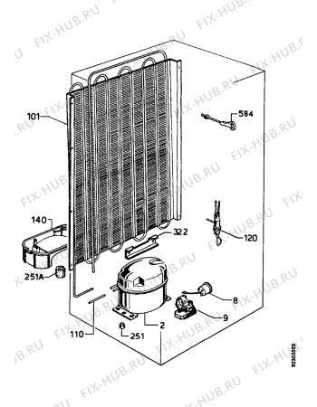 Взрыв-схема холодильника Acec RFI2413 - Схема узла Cooling system 017